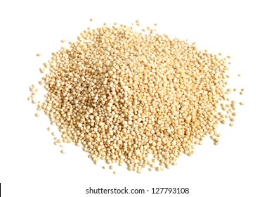 Pile Of Quinoa Grain On A White Background