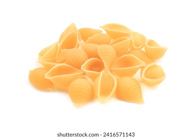 Pile of raw conchiglie pasta isolated on white - Powered by Shutterstock