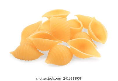 Pile of raw conchiglie pasta isolated on white - Powered by Shutterstock