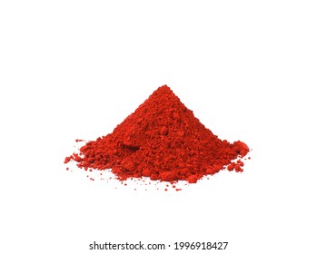 Pile Of Red Chilli Powder Isolated White Background