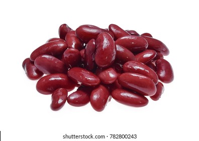 Pile Of Red Kidney Bean, Canned Beans Isolated On White Background