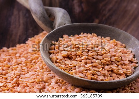 Pile of red lentils