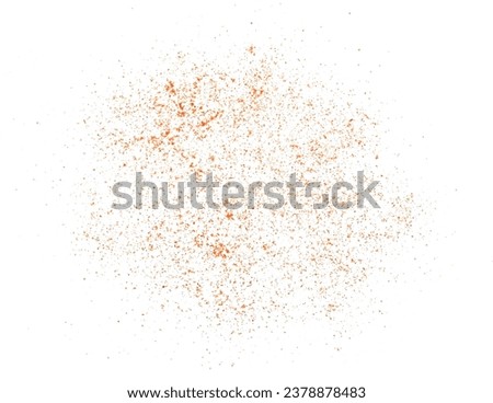 Pile of red paprika powder, chilli powder isolated on white, top view