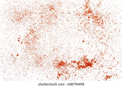 Pile Of Red Paprika Powder Isolated On White