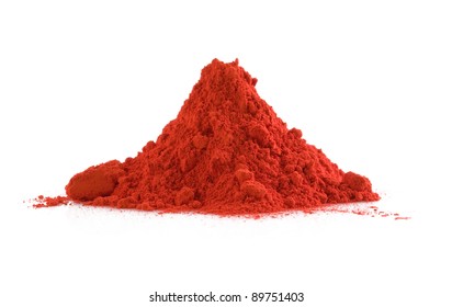 Pile Of Red Powder Isolated On White