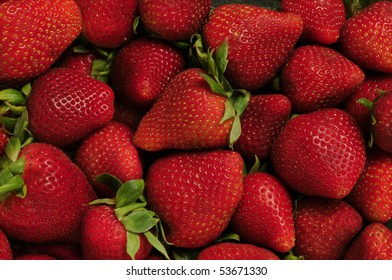 Pile of red strawberries filling frame - Shutterstock ID 53671330