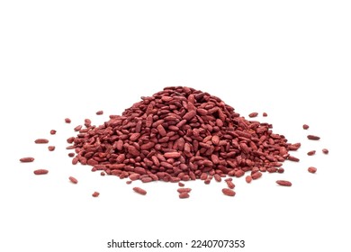 Pile of red yeast rice. Chinese traditional food and medicine.