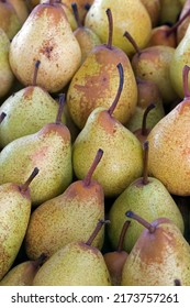 Pile Of Ripe Pears In Outdoor Market Stall. Sao Paulo City, Brazil