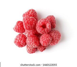 Pile Of Ripe Rasberries Isolated On White Background