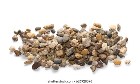 Pile Rocks Isolated On White Background And Texture