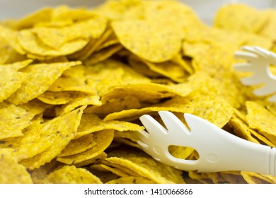 Pile Of Round Tortilla Chips