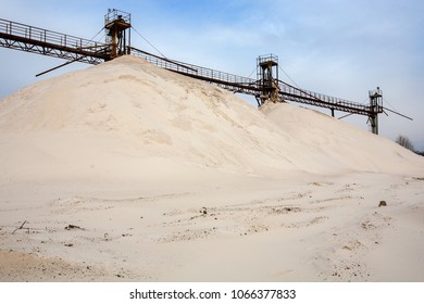 Pile Of Sand And Fine Gravel In Close-up Construction Sector.