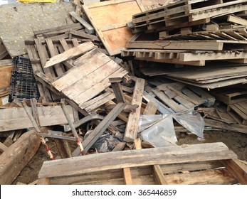 A Pile Of Scrap Wood Left Many