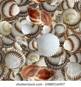 A pile of seashells seamless tiled background - Powered by Shutterstock