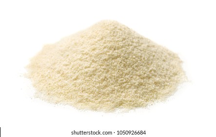 Pile Of Semolina Flour Isolated On White