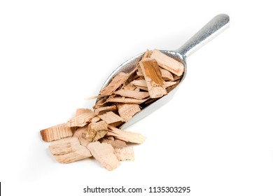 Pile Of Shredded Wood Chips For Smoking Meats