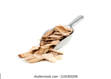 Pile Of Shredded Wood Chips For Smoking Meats