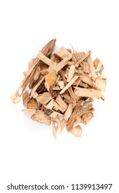 Pile Of Shredded Wood Chips For Smoking Meats