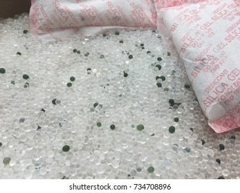 Pile Of Silica Gel On Brown Paper, Desiccant Used In Industry, For Powder Chemistry, Medicine, Dry Food And More.