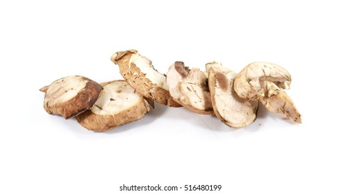 Pile Of Sliced Organic Crimini Or Baby Bella Mushrooms - Isolated