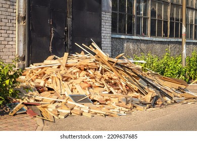 Pile Of Small Pieces Of Scrap Wood For Fuel