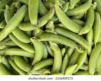 Pile Of Snap Pea , Sugar Snap Pea Or Edible-pod Pea , Top View Shot.