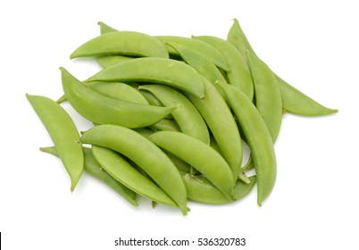 Pile Of Snap Peas Isolated White Background