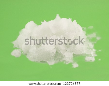 pile of snow on a green background