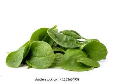 Pile Of Spinach Leaves Isolated On A White.