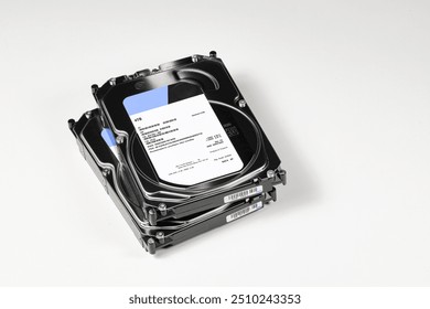 pile or stack of Hight capacity HDD, hard disk drives 3.5