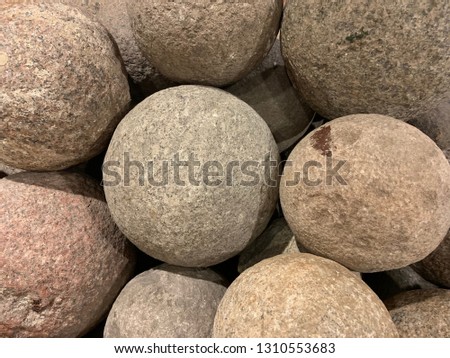 Pile Of Stone Cannonballs From Vilnius, Lithuania.