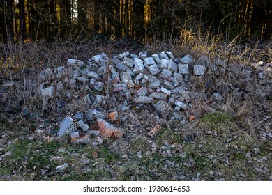 Pile Of Stones Cast Away In A Forest