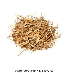 Pile Straw Isolated On White Background