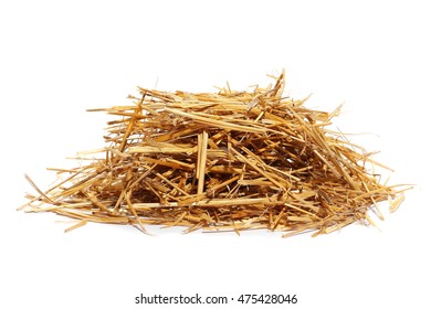 Pile Straw Isolated On White Background