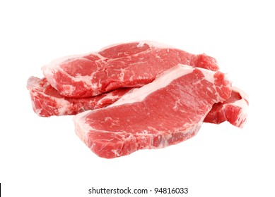 Pile Of Strip Loin Steaks