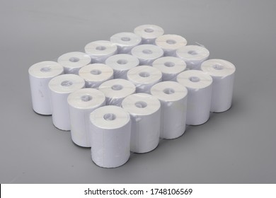 A pile of thermal label paper.