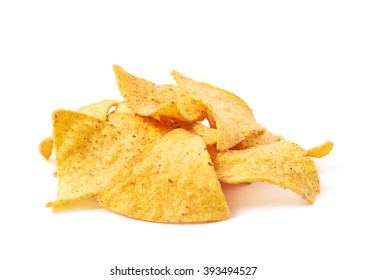 Pile Of Tortilla Chips Isolated