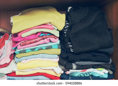 Pile Messy Clothes Closet Untidy Cluttered Stock Photo 528623296 ...