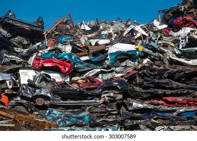 Pile Of Used Cars, Car Scrap Yard  