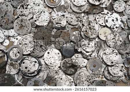 pile of used mechanical watch parts                                 