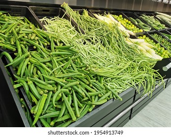 A Pile Of Vegetables In Asian Wet Market