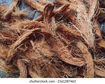 Pile Of Wet Brown Raw Coir