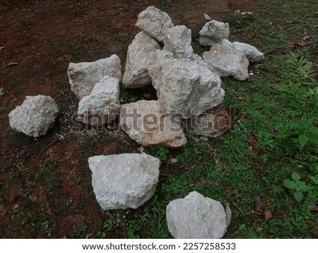 a pile of white limestone 
