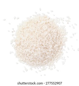 Pile of white rice isolated on white background. - Shutterstock ID 277552907