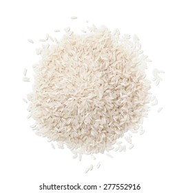 Pile Of White Rice Isolated On White Background.