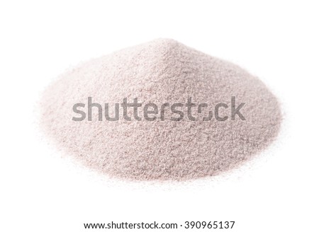Pile of white silica sand isolated on white