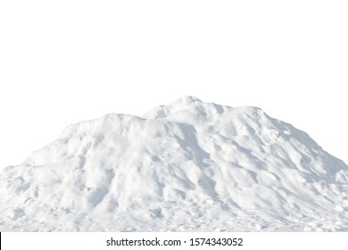 Pile of white snow on a white background. Snow hill - Shutterstock ID 1574343052