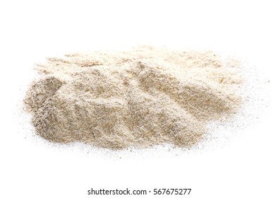 Pile Whole Grain Barley Flour Isolated On White Background