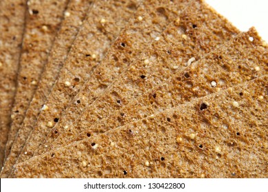 Pile Of Whole Grain Healthy Crackers