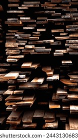 Piled Up Woods Logs Background